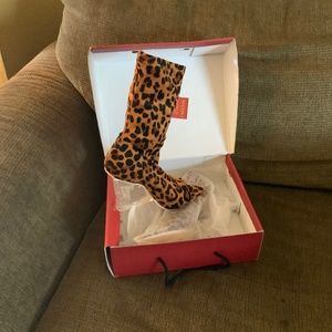 Shoes Clear Wedge Heel Animal Print Open-Toe  7.5